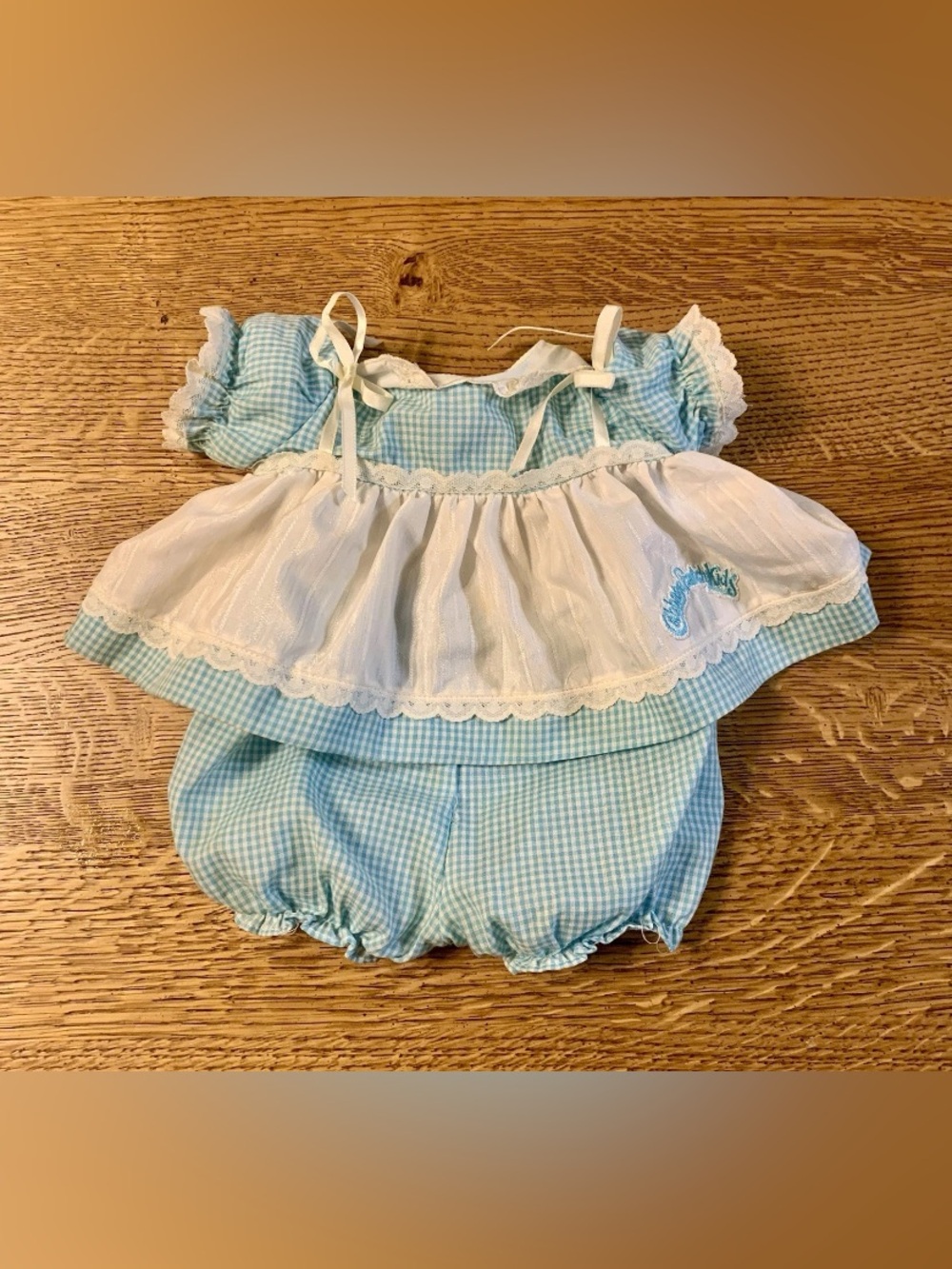 Vintage Cabbage Patch Kids Doll Blue Country Dress And Bloomers